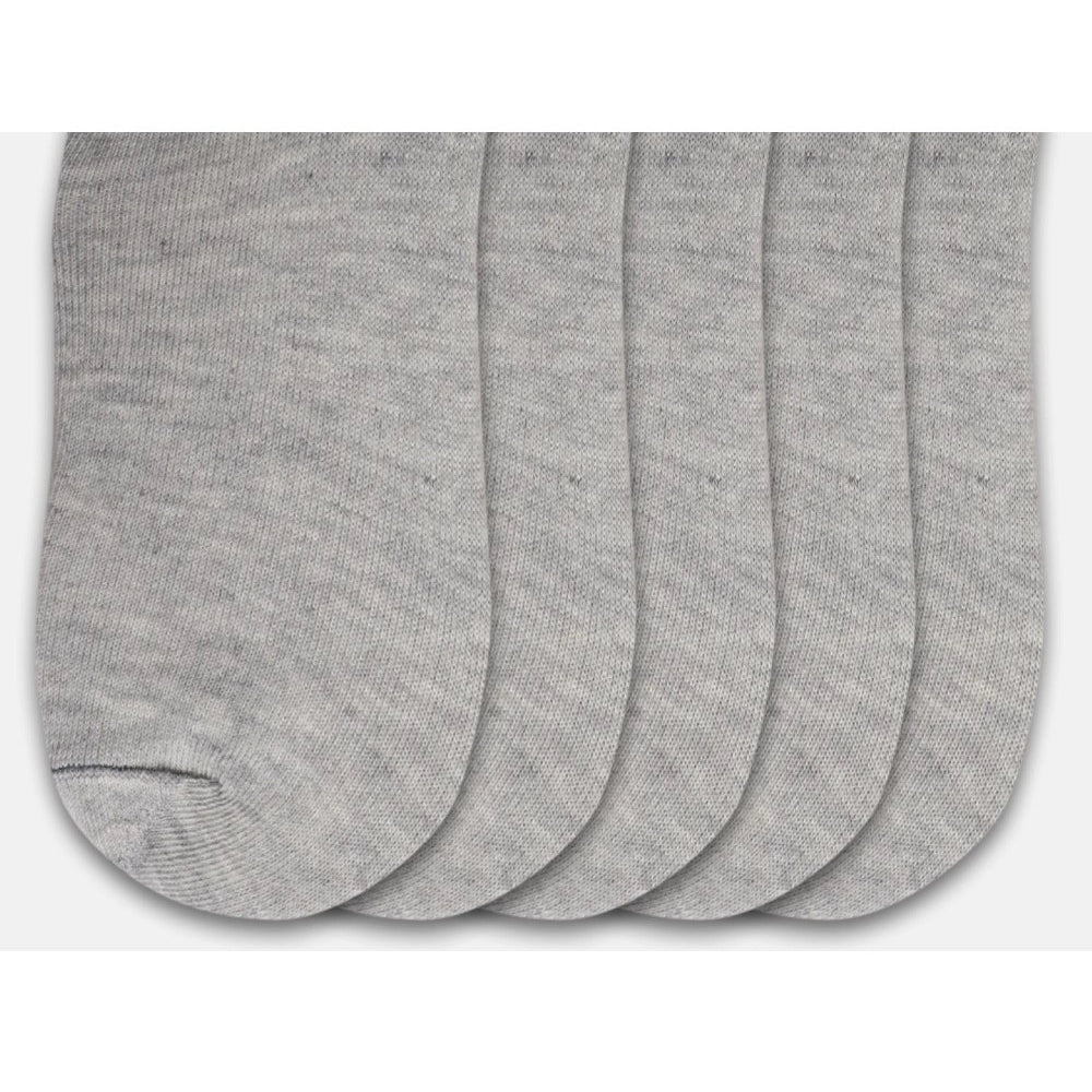 Generic 5 Pairs Unisex Casual Cotton Blended Solid Ankle length Socks (Light Grey)