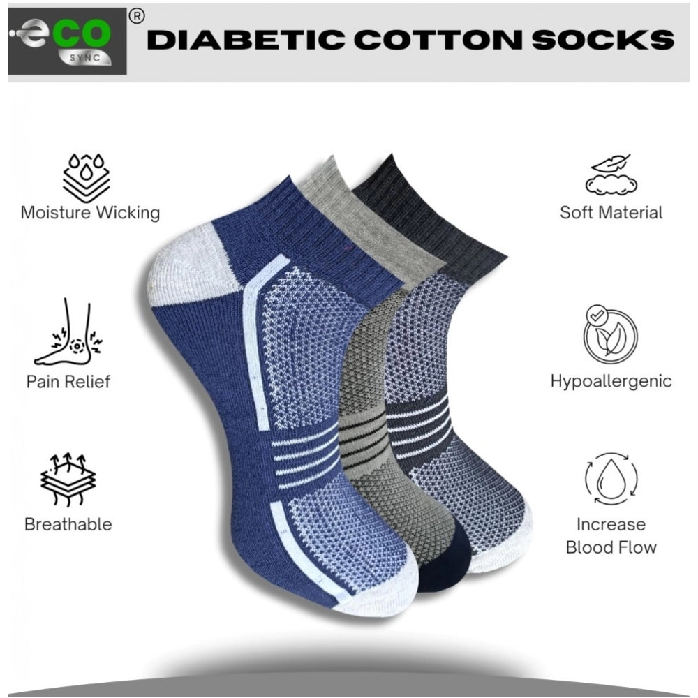 Generic 3_Pair Set Unisex Casual Cotton Printed Low Cut Socks (Multicolor)