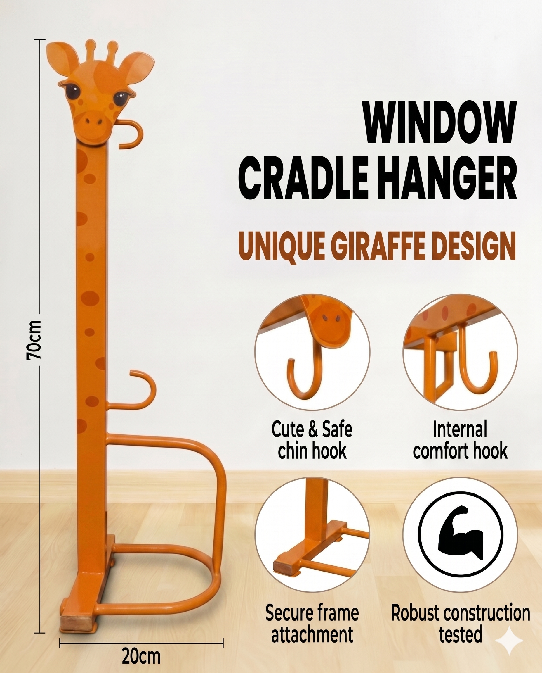 WINDOW CRADLE HANGER-YELLOW COLOR